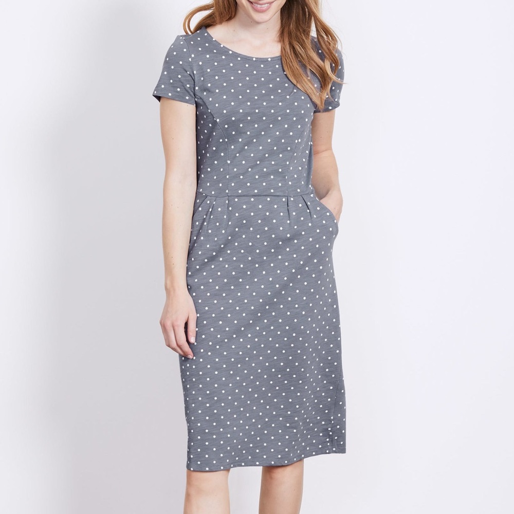 NWOT Boden Phoebe Polka Dot Jersey Shirt Dress